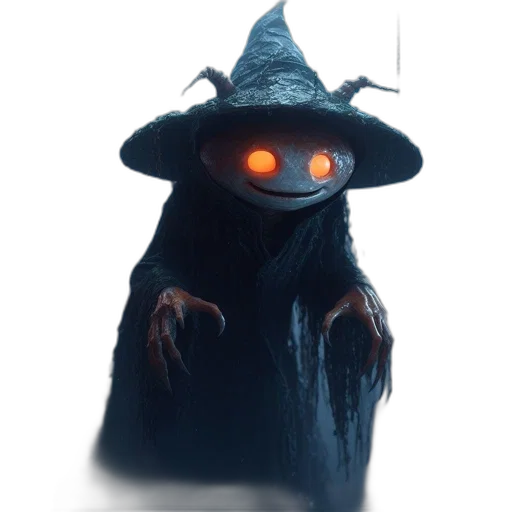 hat, mask, staff, creature transparent PNG cut-out