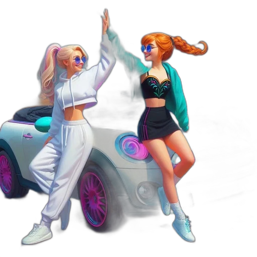 car, concept art, vaporwave, fantasy art transparent PNG cut-out