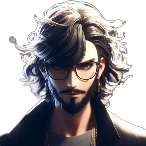 hair, face, staff, crown transparent PNG cut-out