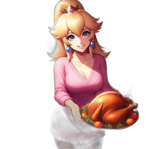 dress, food, crown, staff transparent PNG cut-out