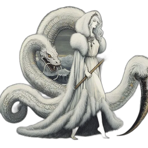 creature, dragon, staff, animal transparent PNG cut-out