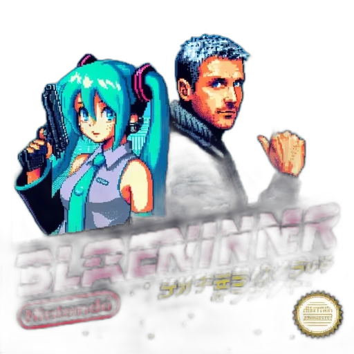 cyberpunk, pixel art, vaporwave, concept art transparent PNG cut-out