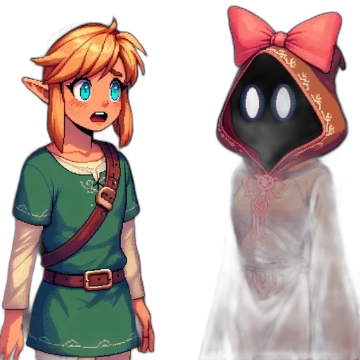 mask, dress, concept art, pixel art transparent PNG cut-out