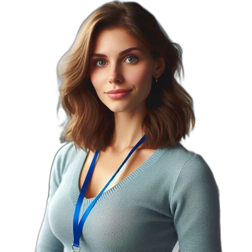 staff, dress, jacket, face transparent PNG cut-out