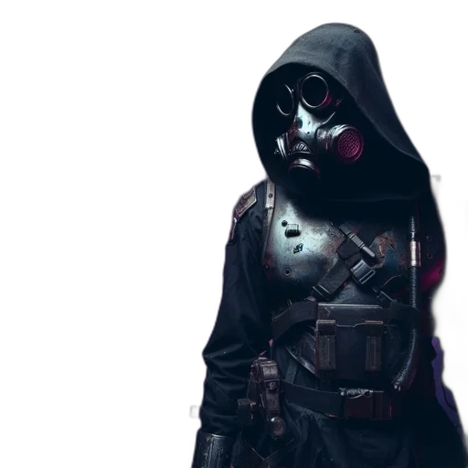 mask, jacket, cyberpunk, concept art transparent PNG cut-out