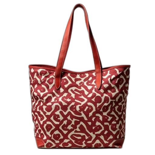 red, bag, tote, pattern transparent PNG cut-out