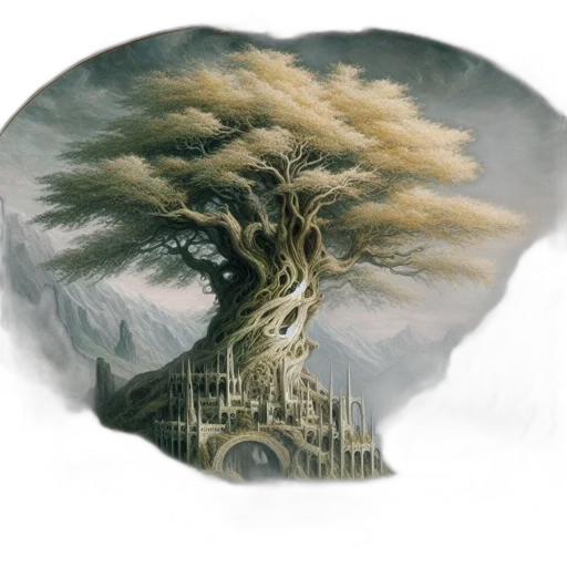 tree, hair, crown, dragon transparent PNG cut-out