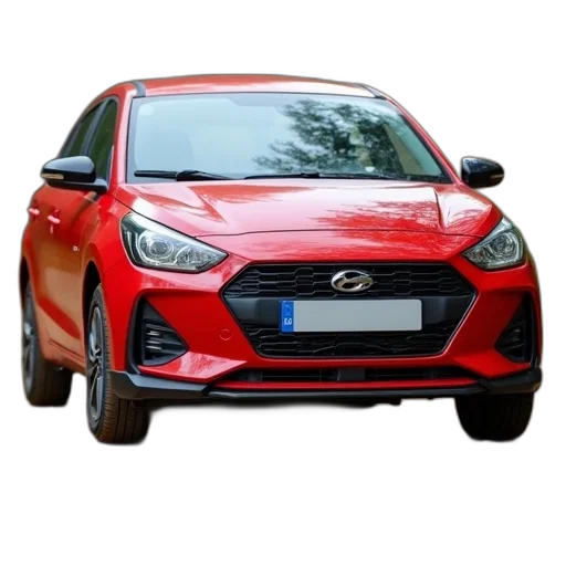 car, red, compact, black transparent PNG cut-out