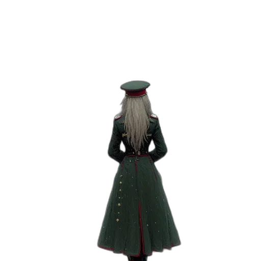 dress, jacket, staff, hat transparent PNG cut-out
