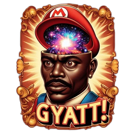 hat, face, staff, comic book art transparent PNG cut-out