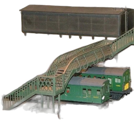 model, train, station, green transparent PNG cut-out