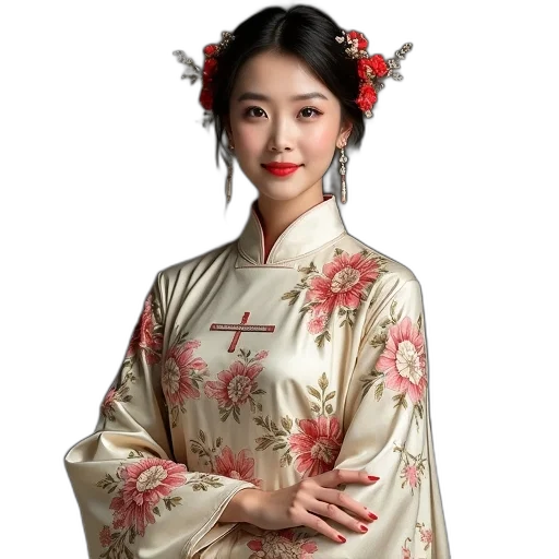 dress, dragon, staff, jewelry transparent PNG cut-out