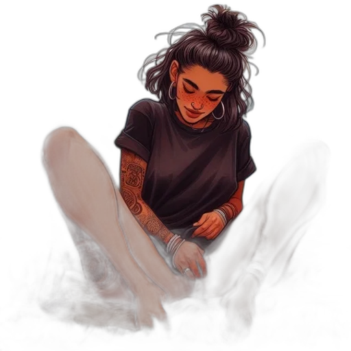 face, hair, creature, concept art transparent PNG cut-out