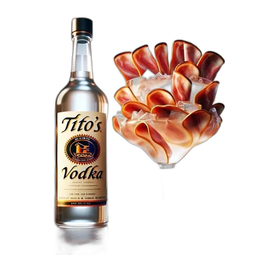 bottle, food, crown, photorealistic transparent PNG cut-out