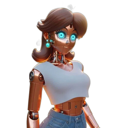 robot, dress, weapon, staff transparent PNG cut-out