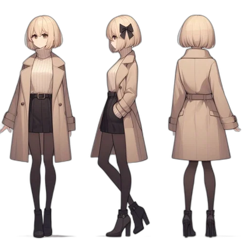 jacket, dress, creature, staff transparent PNG cut-out