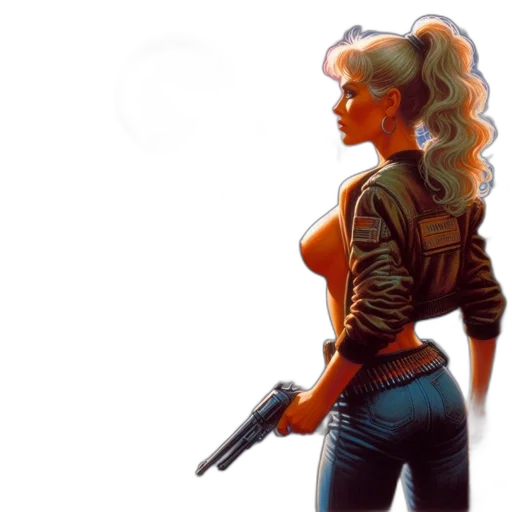 weapon, jacket, comic book art, concept art transparent PNG cut-out