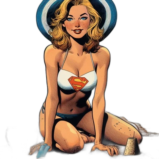 comic book art, concept art, cartoon, woman transparent PNG cut-out