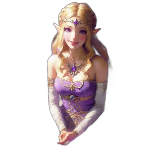 dress, crown, jewelry, staff transparent PNG cut-out