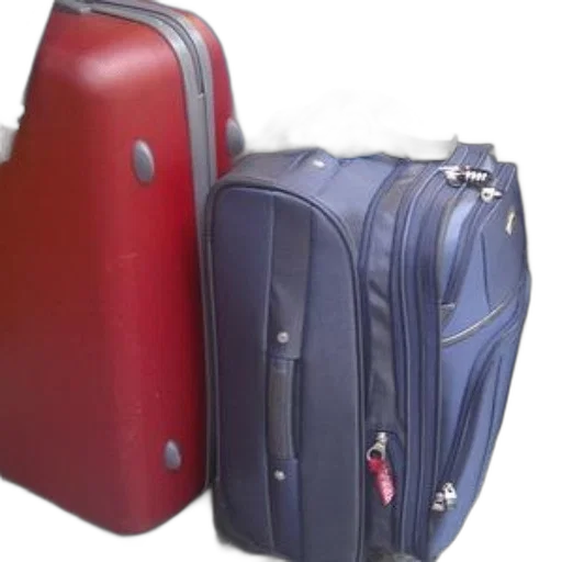 three, suitcases, red, blue transparent PNG cut-out
