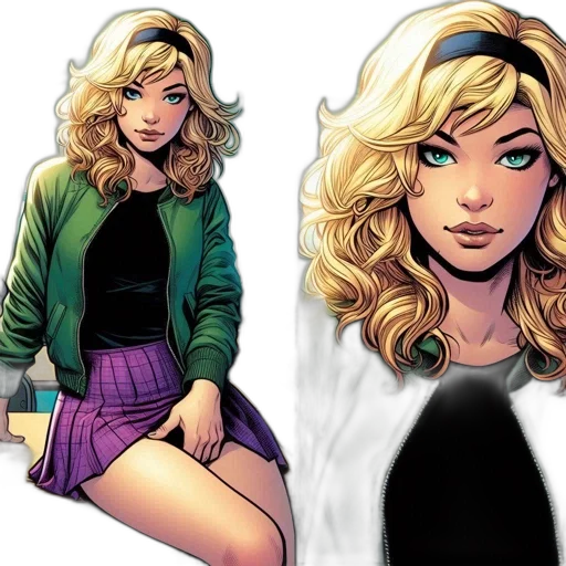 comic book art, concept art, cartoon, young transparent PNG cut-out