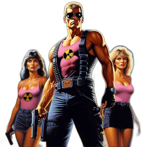 comic book art, concept art, cyberpunk, pixel art transparent PNG cut-out