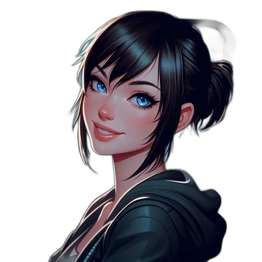 face, staff, jacket, fantasy art transparent PNG cut-out