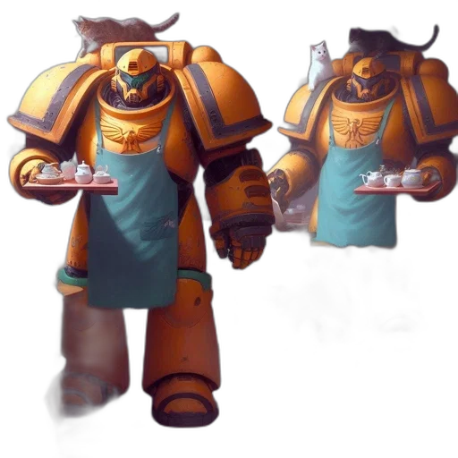 robot, staff, concept art, fantasy art transparent PNG cut-out
