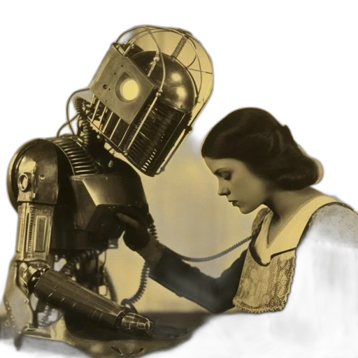 robot, concept art, comic book art, fantasy art transparent PNG cut-out
