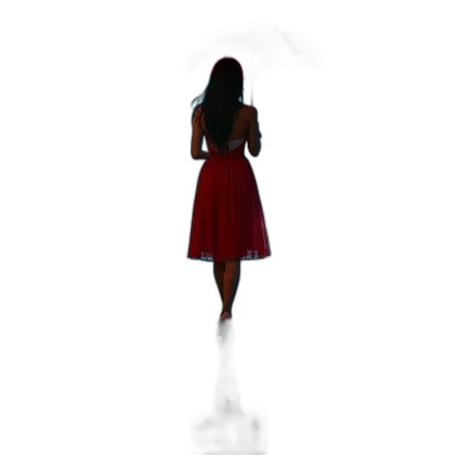 dress, umbrella, staff, robot transparent PNG cut-out