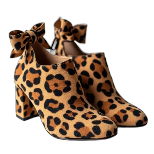 shoes, leopard, print, mules transparent PNG cut-out