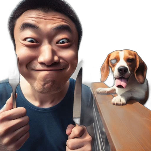 face, animal, staff, photorealistic transparent PNG cut-out