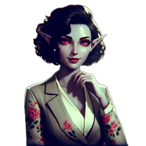 staff, dress, face, jewelry transparent PNG cut-out