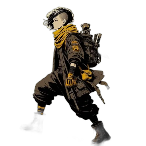 jacket, weapon, staff, sword transparent PNG cut-out