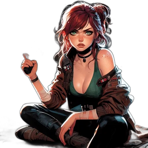 staff, comic book art, concept art, cyberpunk transparent PNG cut-out