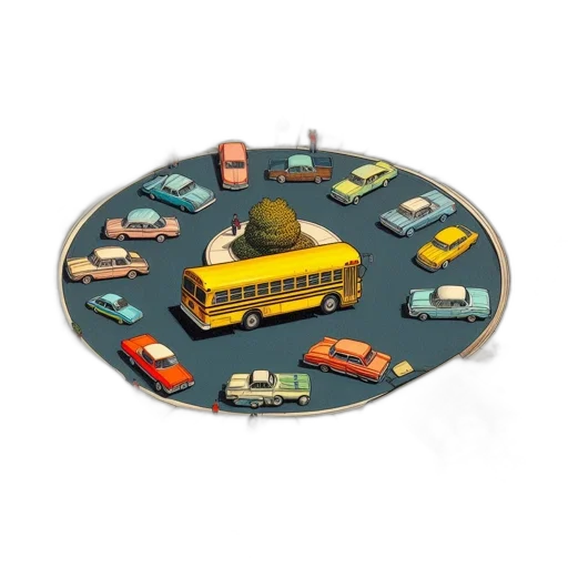 car, concept art, 3d render, city street transparent PNG cut-out