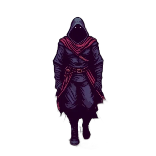 jacket, mask, staff, creature transparent PNG cut-out