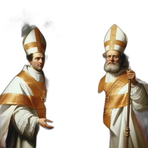 concept art, two, religious, figures transparent PNG cut-out