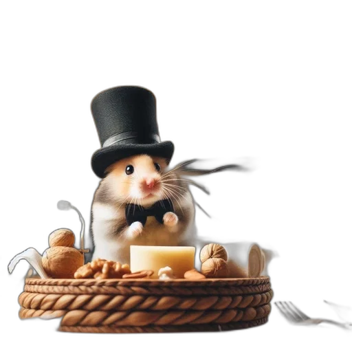 hat, food, animal, 3d render transparent PNG cut-out