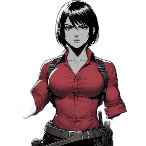 jacket, staff, dress, comic book art transparent PNG cut-out