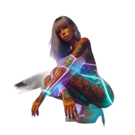 cyberpunk, concept art, fantasy art, pixel art transparent PNG cut-out