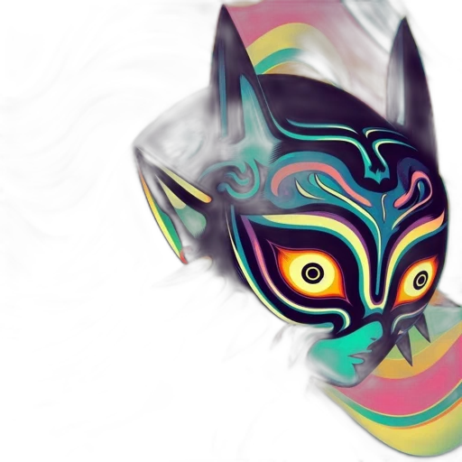 mask, creature, 3d render, fantasy art transparent PNG cut-out