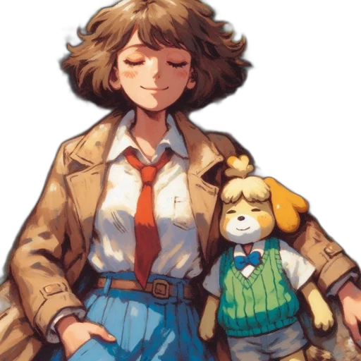 jacket, staff, face, dress transparent PNG cut-out
