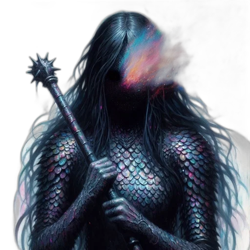 creature, hair, dress, mask transparent PNG cut-out