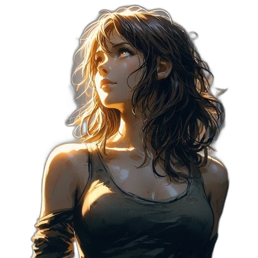 face, dress, comic book art, concept art transparent PNG cut-out
