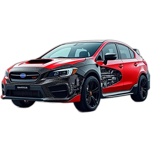 car, photorealistic, subaruna, all transparent PNG cut-out