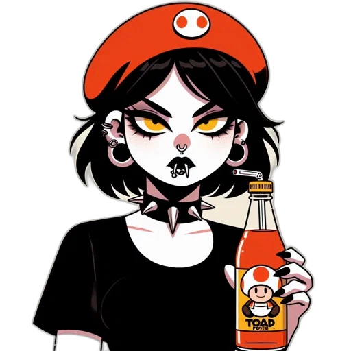 bottle, creature, cartoon, pixel art transparent PNG cut-out
