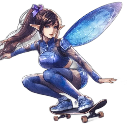 concept art, fantasy art, anime, watercolor transparent PNG cut-out