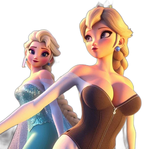 dress, crown, 3d render, concept art transparent PNG cut-out