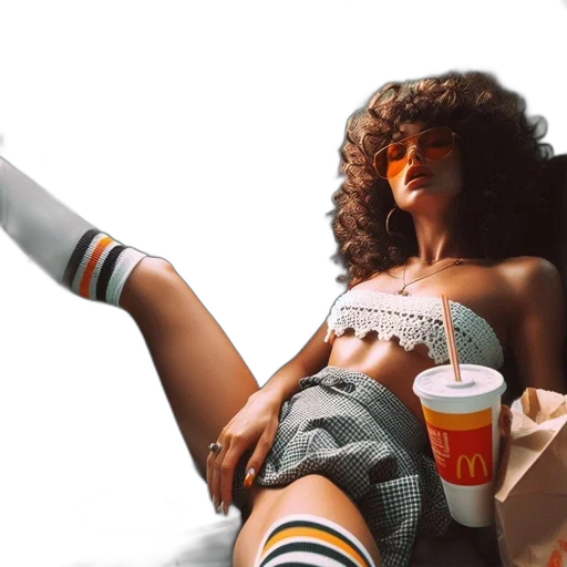 shoes, vaporwave, neon lights, woman transparent PNG cut-out